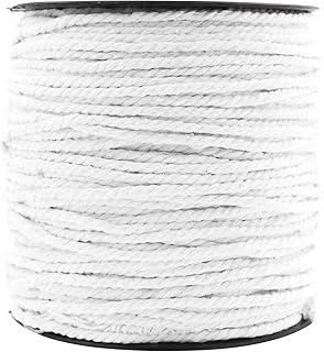 Mandala Crafts White Macrame Cord 3mm 3 Strands Twisted Cotton Cord Macrame Supplies - 109 Yds Cotton String Macrame Rope for Crafts Wall Hanging Plant Hangers