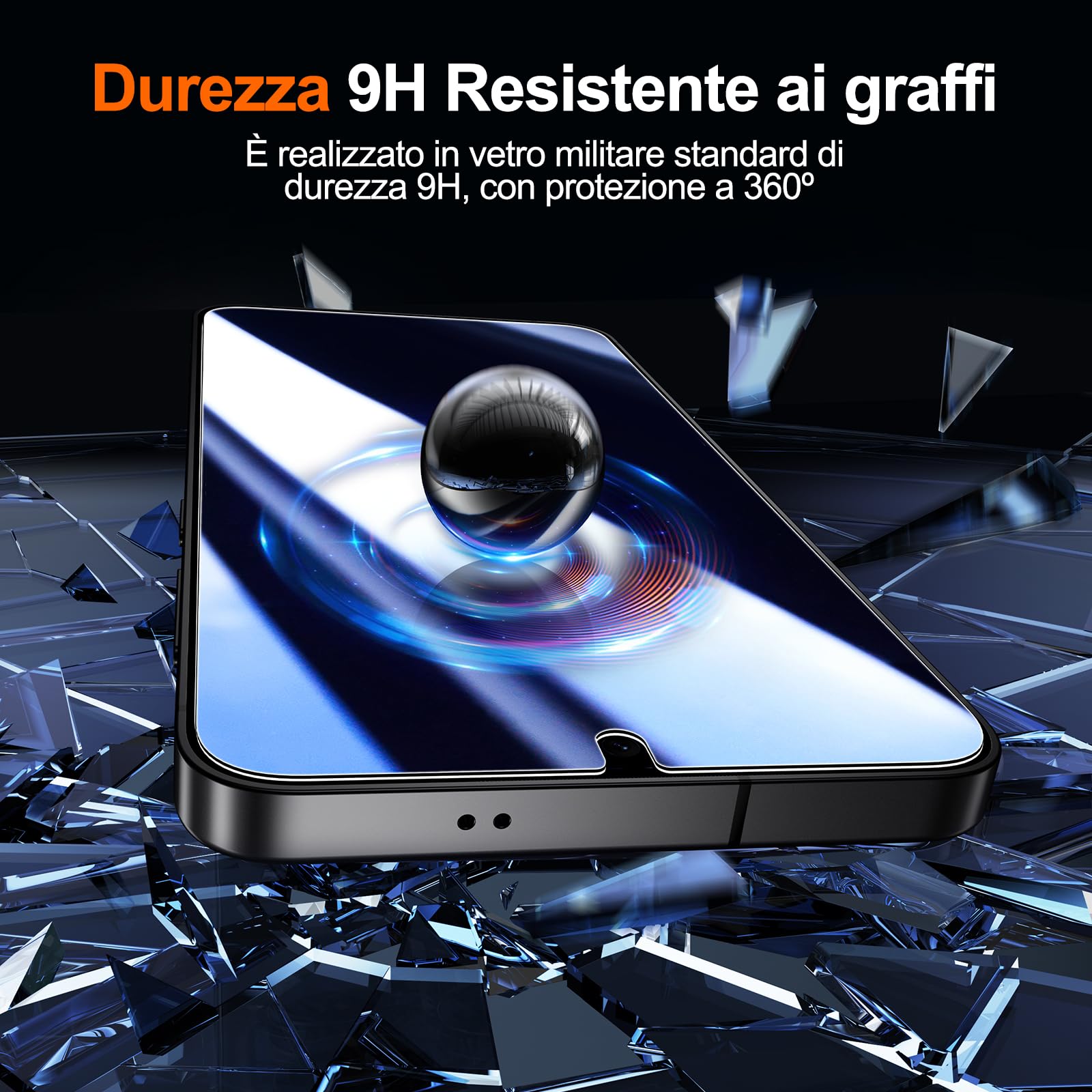 UniqueMe per Samsung Galaxy S25 Plus Pellicola Protettiva - 2 Pezzi Pellicola Vetro Temperato per Samsung S25 Plus e 2 Pezzi Protezione Fotocamera, Resistente ai Graffi, Bubble Proof