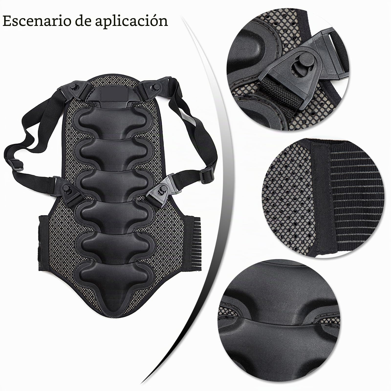 Protector de espalda unisex para adultos, adolescentes, esquí, snowboard, patinaje, motociclismo, deportes al aire libre