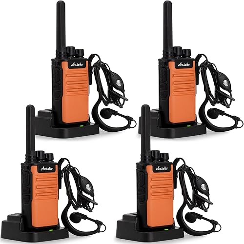 Ansoko F8X FRS Walkie Talkies para adultos Radios de largo alcance Walkie-Talkie Radio bidireccional con auriculares y baterías recargables (paquete