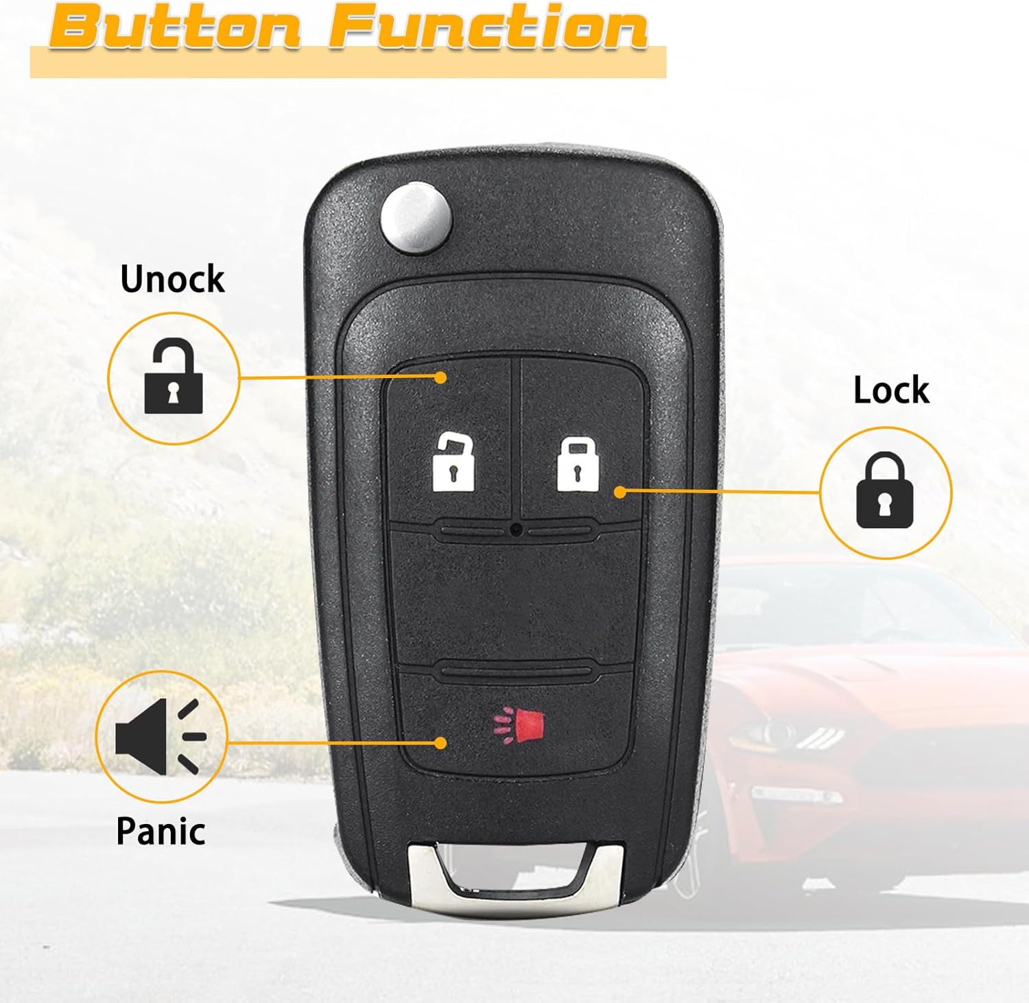 Key Fob Replacement Fits for 2014-2018 Buick Encore/ 10-19 Chevy Equinox/ 12-17 Sonic/ 16-17 Spark/ 15-18 Trax/ 10-19 GMC Terrain Keyless Entry Remote Control OHT01060512 2Pcs