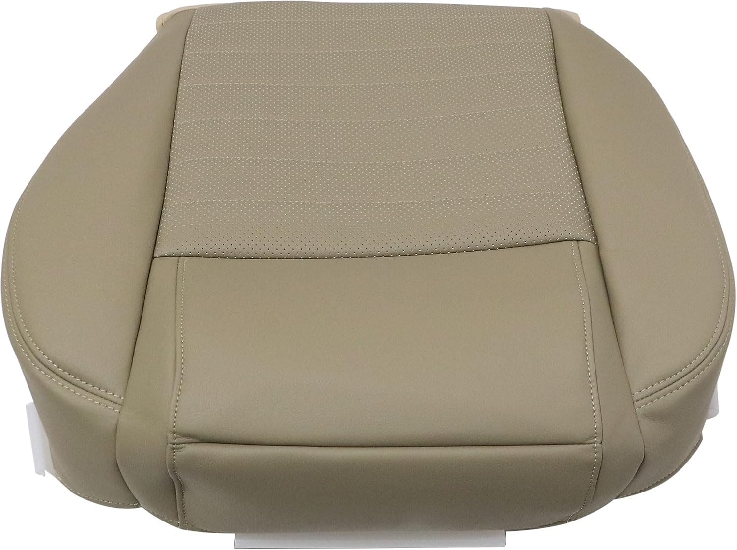 Priprilod Perforated Driver Side Bottom Replacement Seat Cover Tan?#JH or KH? Fit for Ford Mustang GT V8Mustang GT-H, CS6, CS8, GT500, GT500KR 2005 2006 2007 2008 2009
