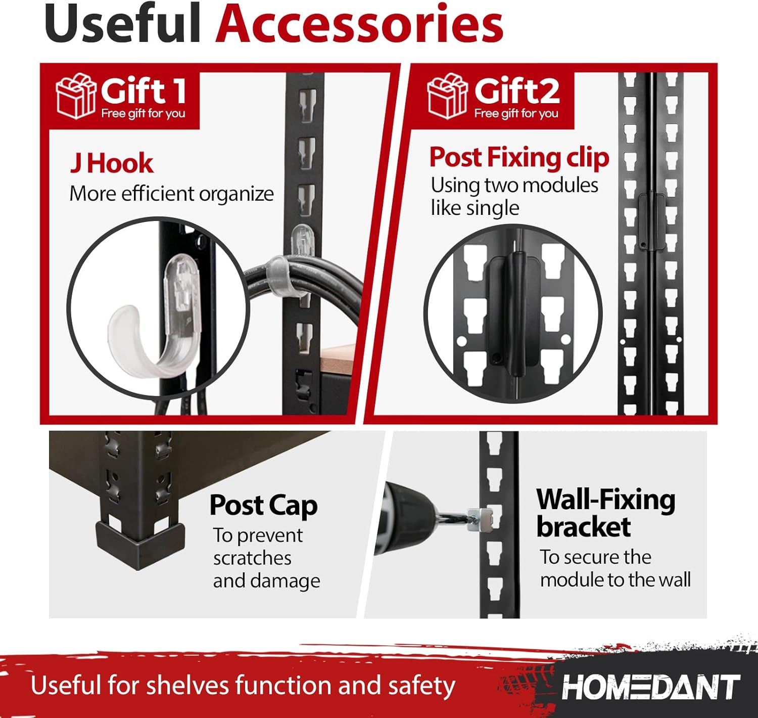 HOMEDANT Z-BEAM Heavy Duty Wide Size Garage Storage, 5-Tier Adjustable Metal Shelving Unit Utility Rack Shelves Organization Multipurpose Shelf, Shed Warehouse Basement 47.7"W x 24.1"D x 71.3"H, 1Pack : Home & Kitchen