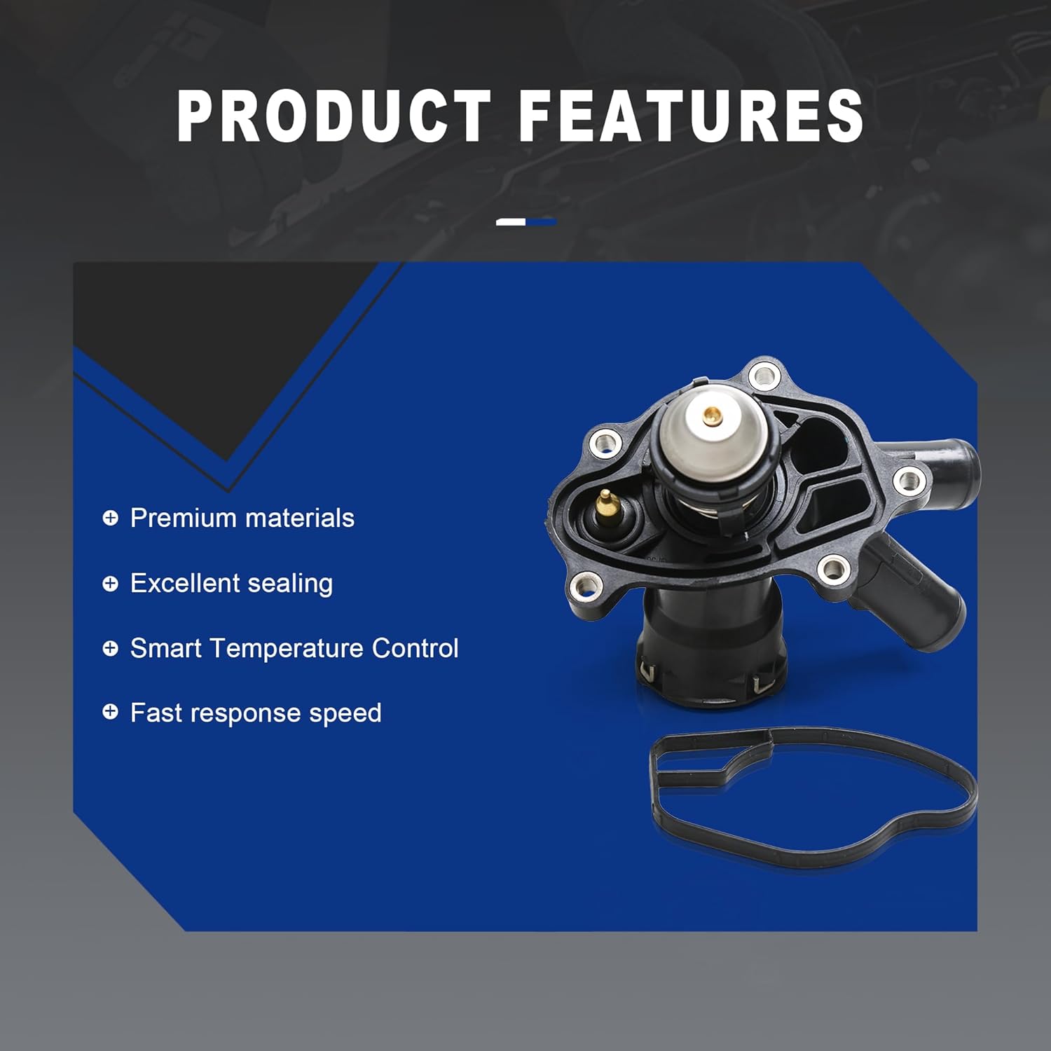 2712000315 Engine Coolant Thermostat Housing Assembly Compatible with Mercedes-Benz C180 C200 C250 W204 C204 S204 E200 W212 A207 C207 SLK200 SLK250 2712000115 2712000215