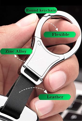 Miniatura 6 de ontto Funda de llavero de metal para Audi 2019 2020 Funda de cuero con protección completa roja