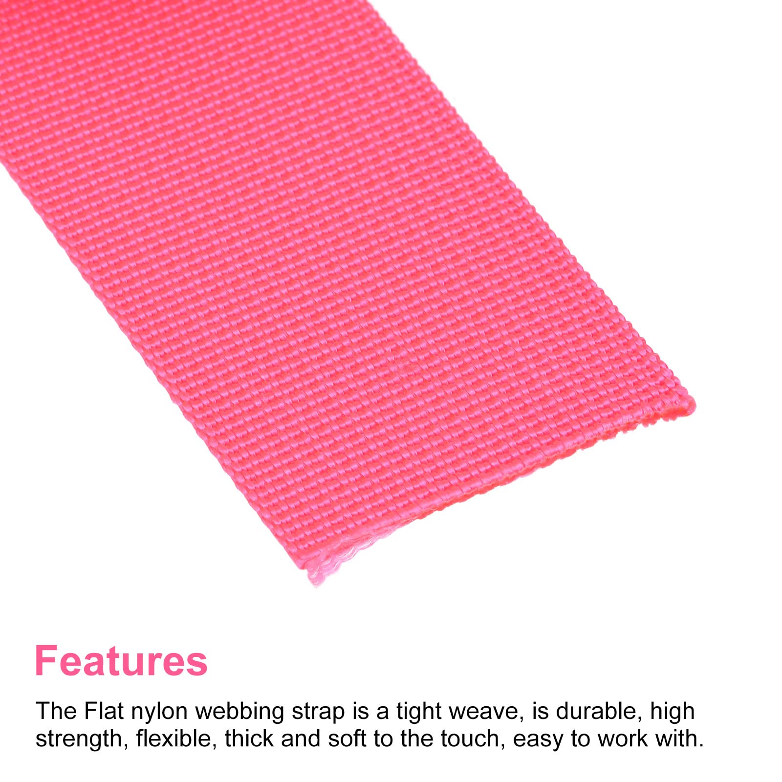 Plat Nylon Sangle Toile 38mm 1.5pouce 10 Yards Noir pour Sac à Dos