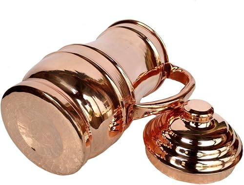 Miniatura 3 de Rastogi Handicrafts Jarra de cobre puro con 2 vasos de vidrio para bebidas
