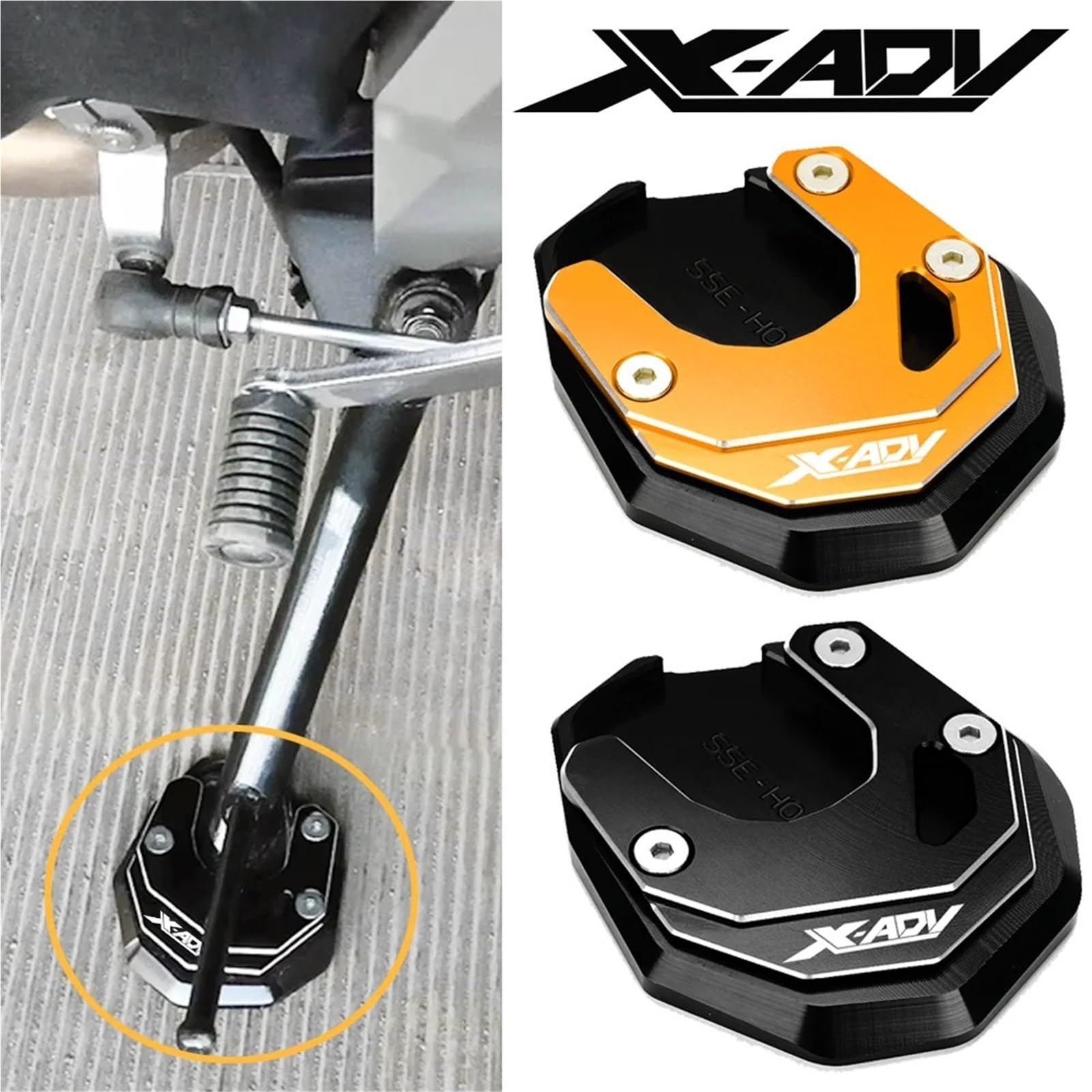Per Honda X-ADV 750 (2017-2020) X-ADV 750 (2021-2026) Accessori Moto Portachiavi Cavalletto Laterale Cavalletto Ingranditore Cuscino Di Estensione(A 21-26 Red)