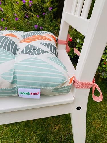 Miniatura 4 de Almohadillas de asiento coloridas cojines de asiento para jardín, cocina, comedor, escritorio, cojines de piso (2 piezas de cojines estampados de