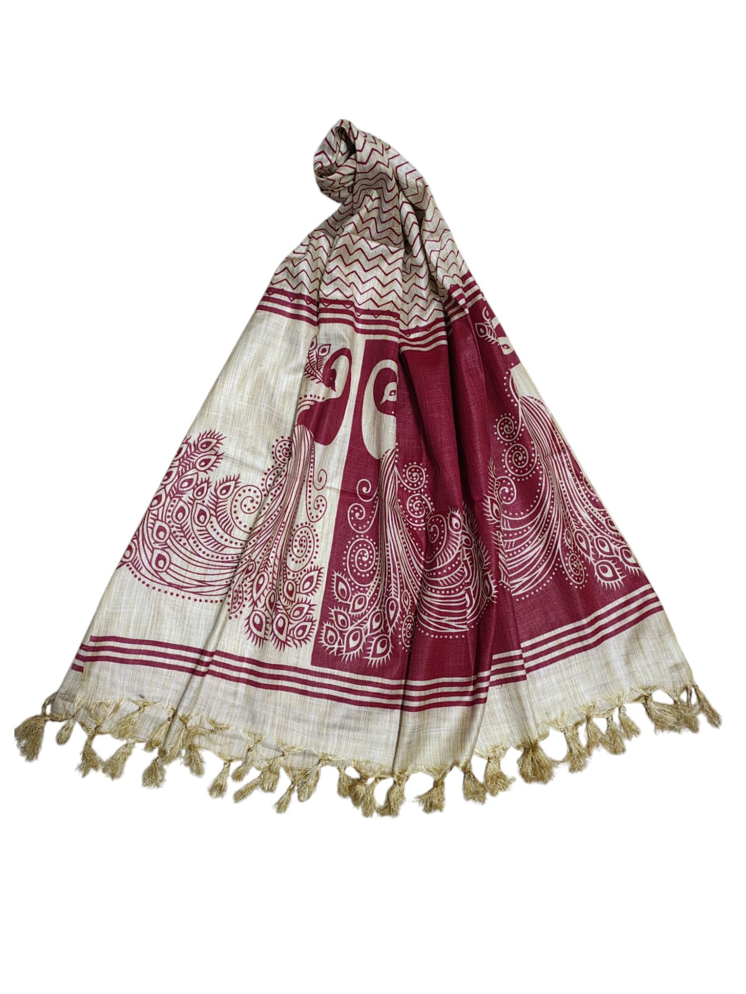 ivikta Kalamkari Printed Cotton Silk Dupatta for Women & Girls | Madhubani Print Dupatta | Chunnis for Women-picture-29