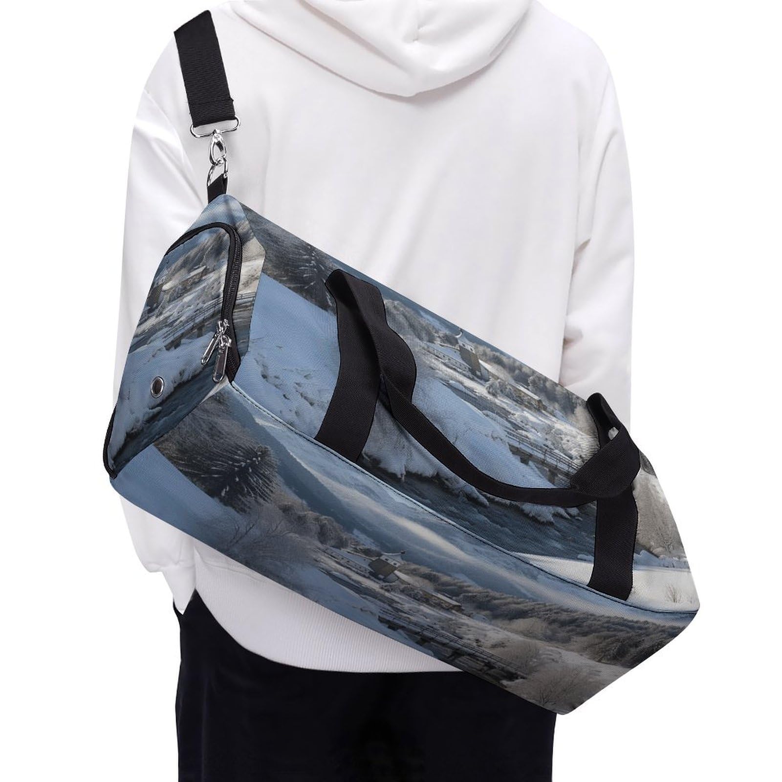 Turnbeutel für Damen Herren Winterlandschaft in den bayerischen Alpen Print Turnbeutel wiederverwendbar Turnbeutel Turnbeutel Turnbeutel mit Schuhfach Style One Size Modern, Stil:, Einheitsgröße,