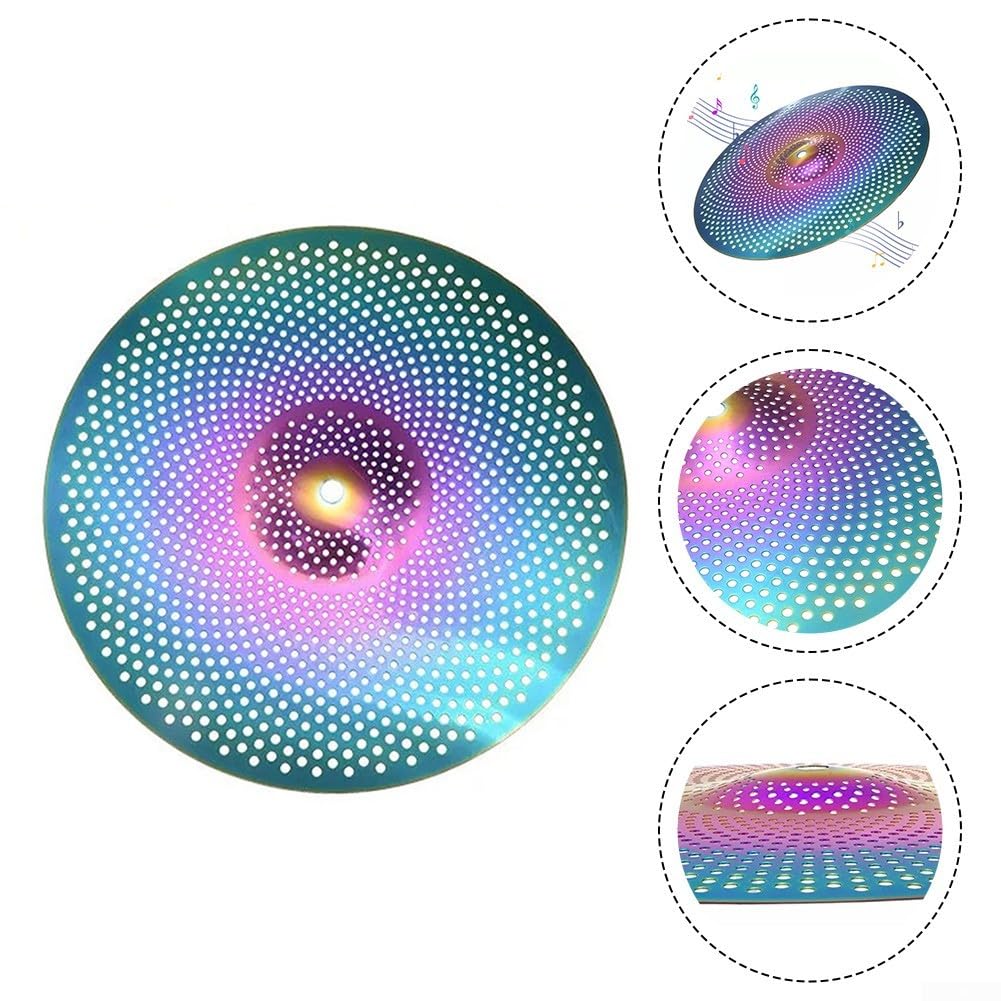 Zoegneer Set di piatti silenziosi colorati in lega, 35,5 cm, per ridurre il rumore durante la pratica della batteria