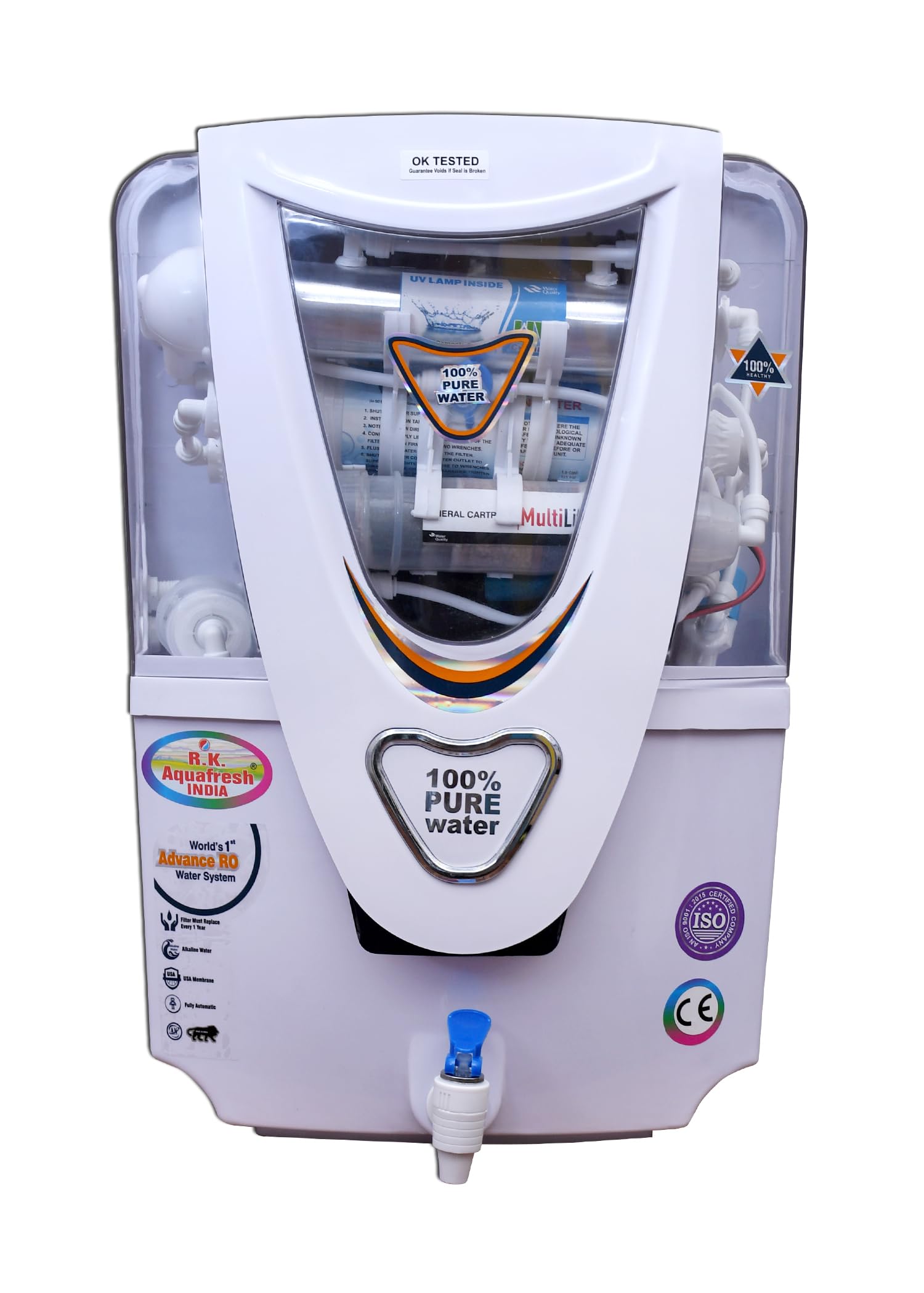 R.k. Aqua Fresh India Super-x Ultra Copper Enriched 12Ltrs(Ro+Uv+Uf+Copper Filter+5Layer Mineral Filter+Tds Adjuster) Water Purifier For All Type Of Water