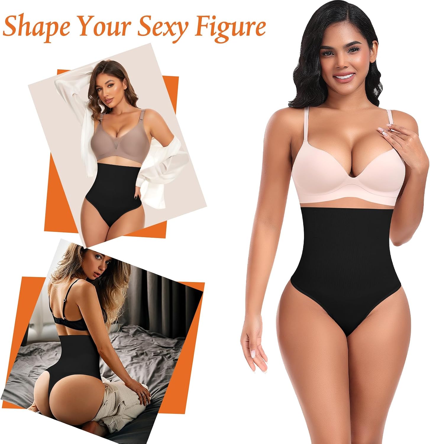 Womens Thong Shapewear Mid to High Waisted Shaper Thong WN0017