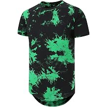 Mens Hip Hop Tie Dye T-Shirt | Trendy Hipster Style with Curve Hem | Casual Streetwear Tee for Men