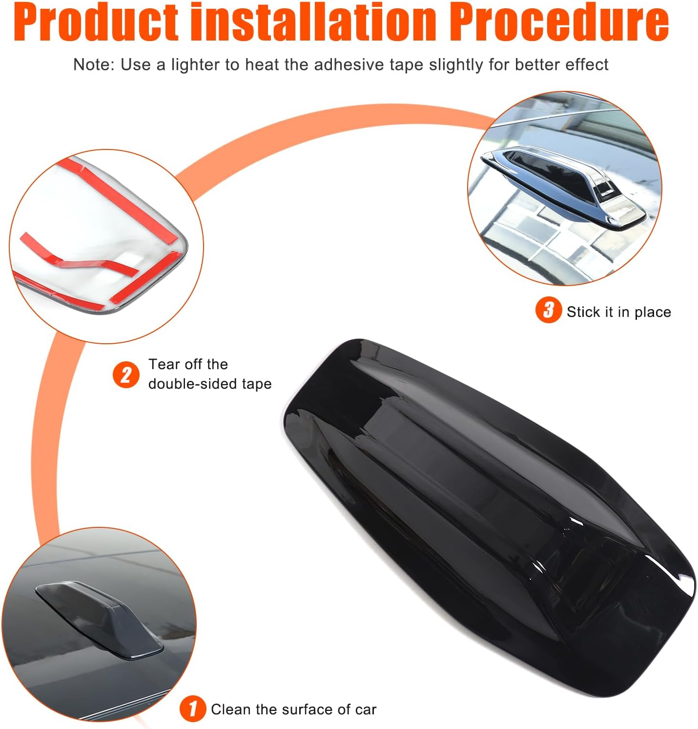 Car Roof Shark Fin Antenna Cover Compatible with BMW 5 7 Series G60 G70 2024 2025, ABS Automotive Top Roof Aerials AM/FM Radio Signal Base Trim Accessories for BMW G60 G70 (Glossy Black)