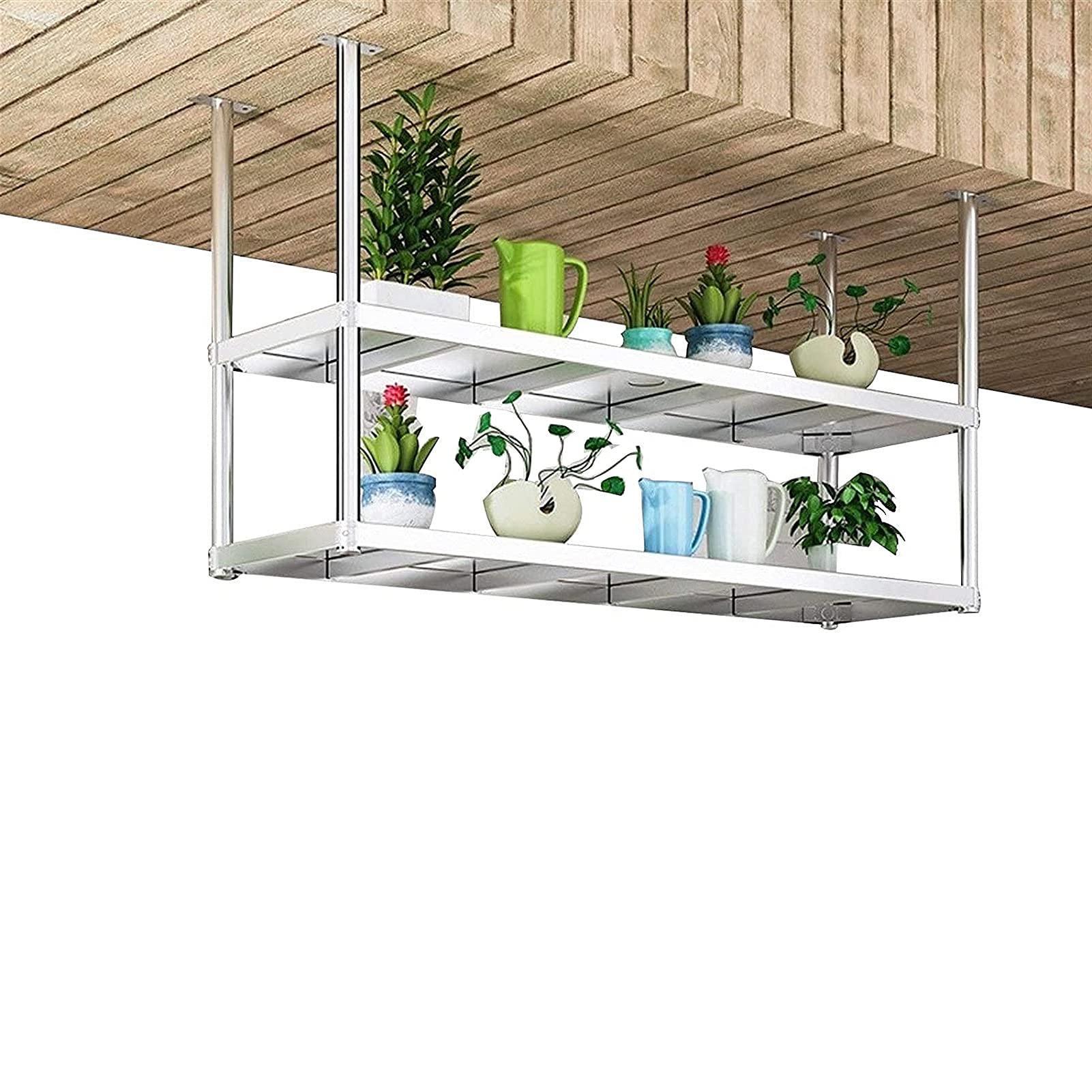 Support de stockage de vin en acier inoxydable facile à installer au plafond