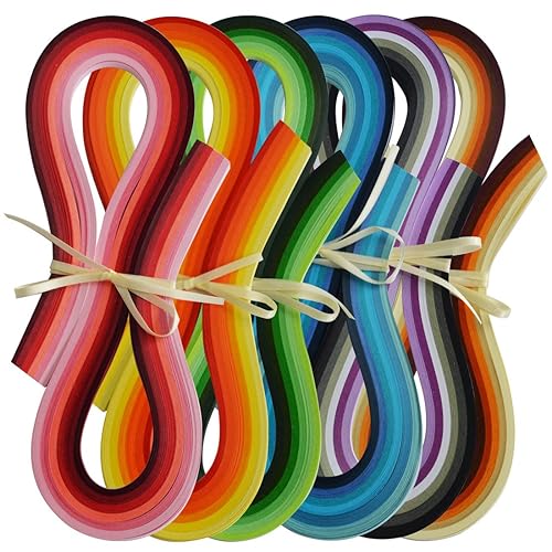 JUYA Multi-Color Quilling Strips Set 720 Strips 36 Colors 54cm Length/Strip Paper Width 3mm - Paper Width 3mm