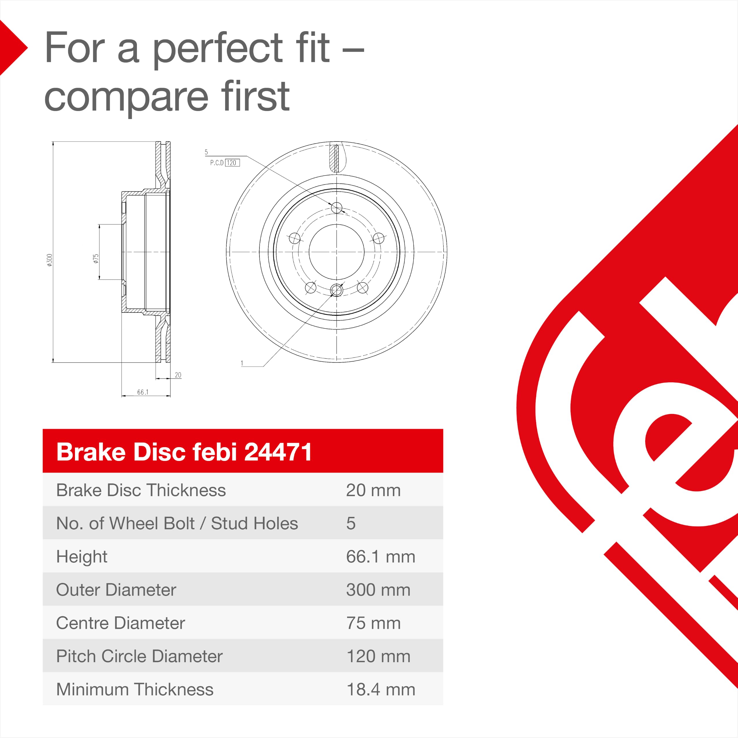 febi bilstein 24471 dischi freno, 2 unità
