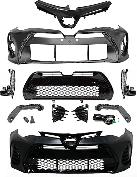 Front Bumper Cover Grille Kit Fits 2017 2018 2019 Toyota Corolla SE XSE