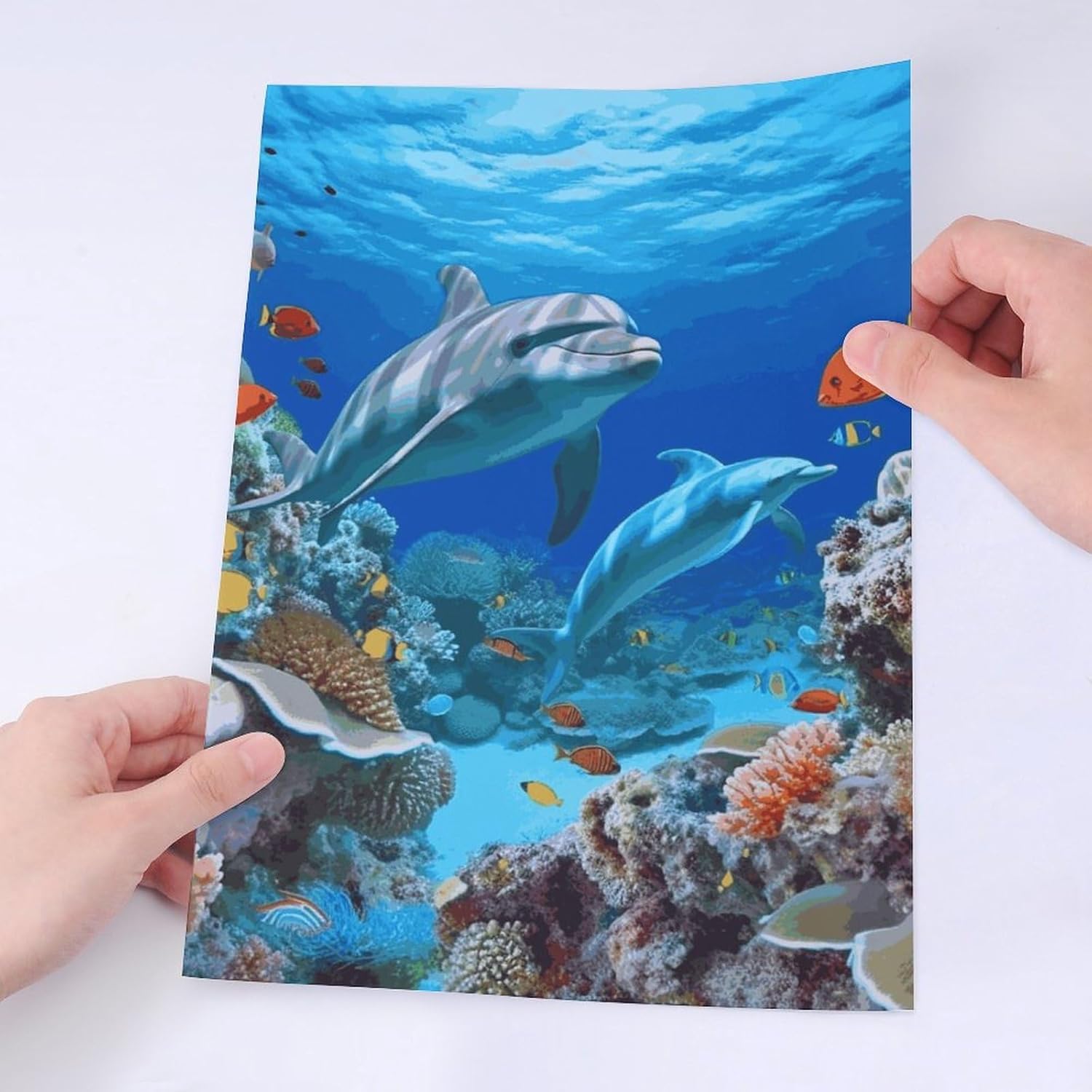 Cute Stickers Waterproof Funny Seabed Coral Fish Dolphins Stickers for Water Bottles Laptop Decor