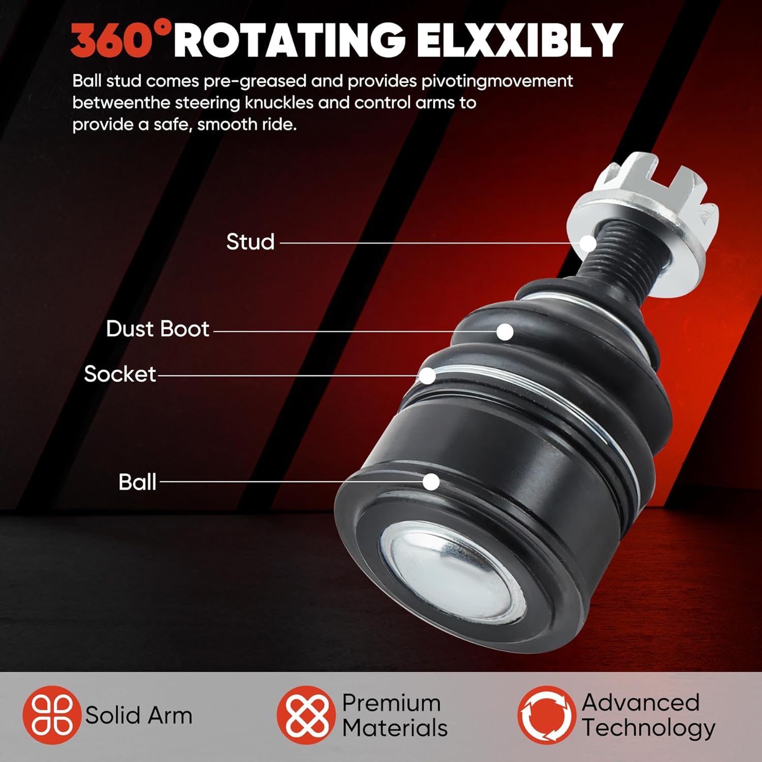 K90332 Front Lower Ball Joint kit Compatible with Acura EL 2001-2005 Honda Civic 2001-2005