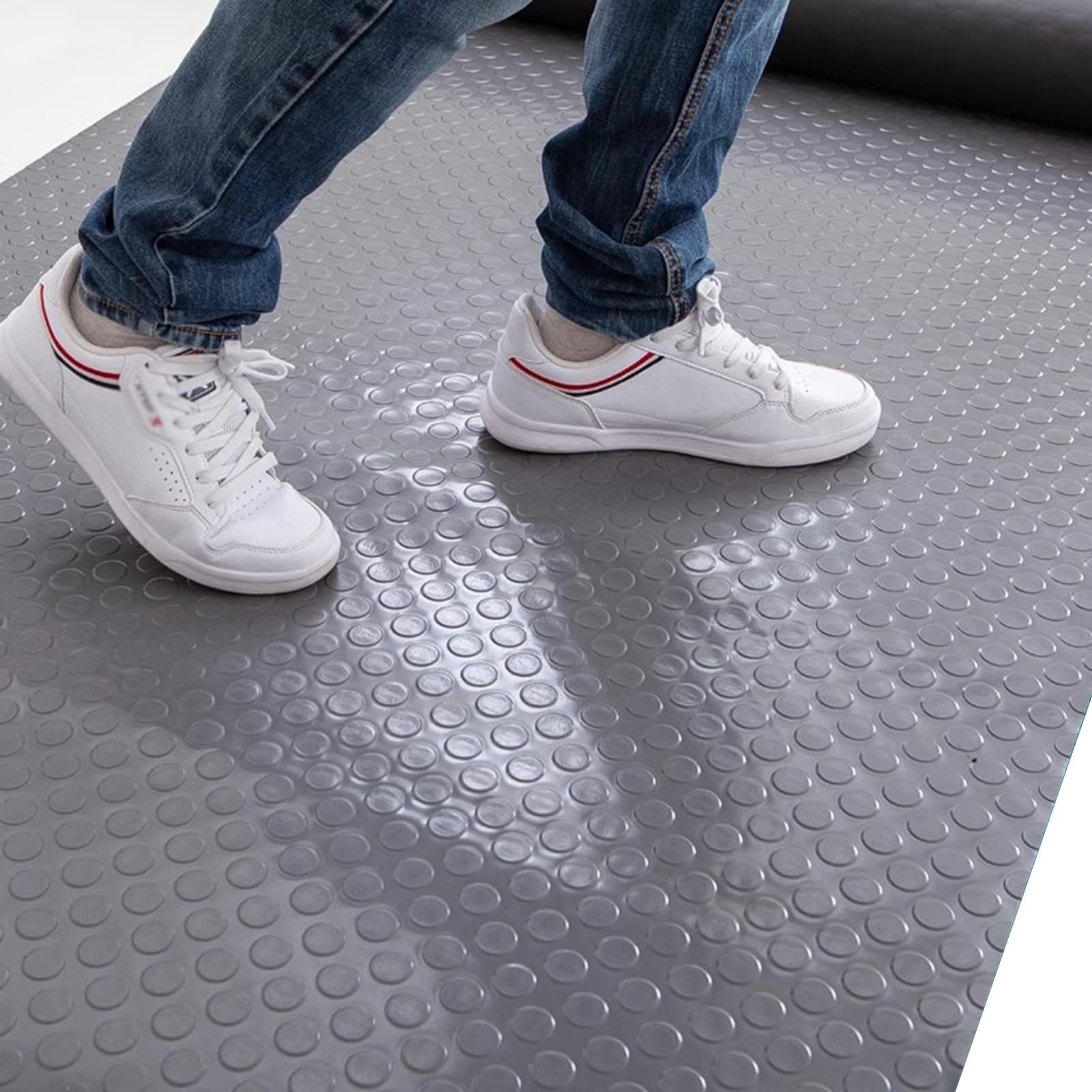 Tapis de sol antidérapant en caoutchouc – Tapis de couloir antidérapant très résistant pour la protection et la sécurité du véhicule de garage