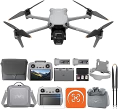 DJI Air 3S Fly More Combo (RC Remote Control 2 with Screen) with Versatile Accessories, 1" CMOS Wide Angle Drone & Medium Telephoto Camera, 4K, Omnidirectional Detection & 3 Batteries