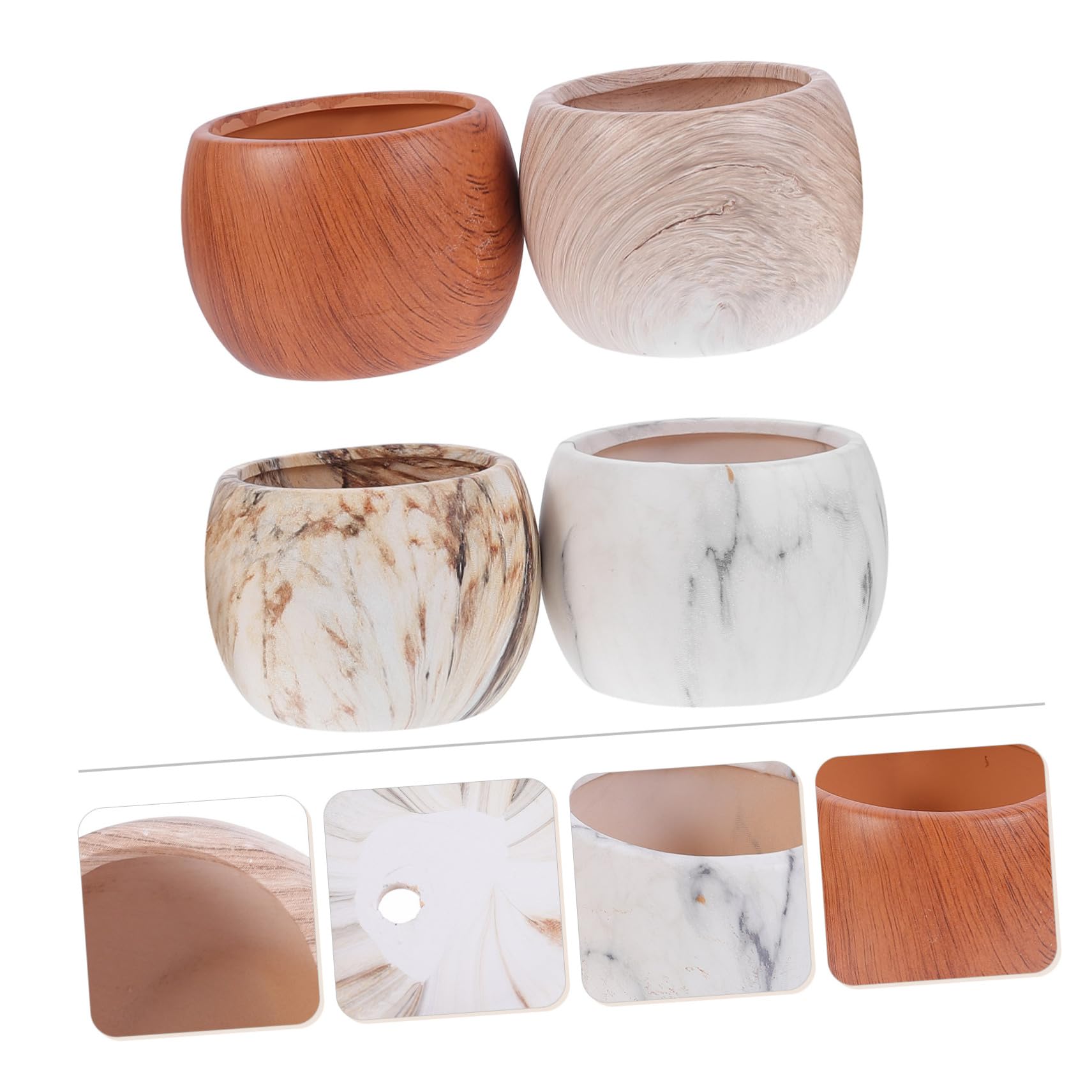 IMIKEYA Ensemble De Mini Pots De Fleurs pour Bonsaïs - Jardinière en Céramique avec Effets De Grain Naturel