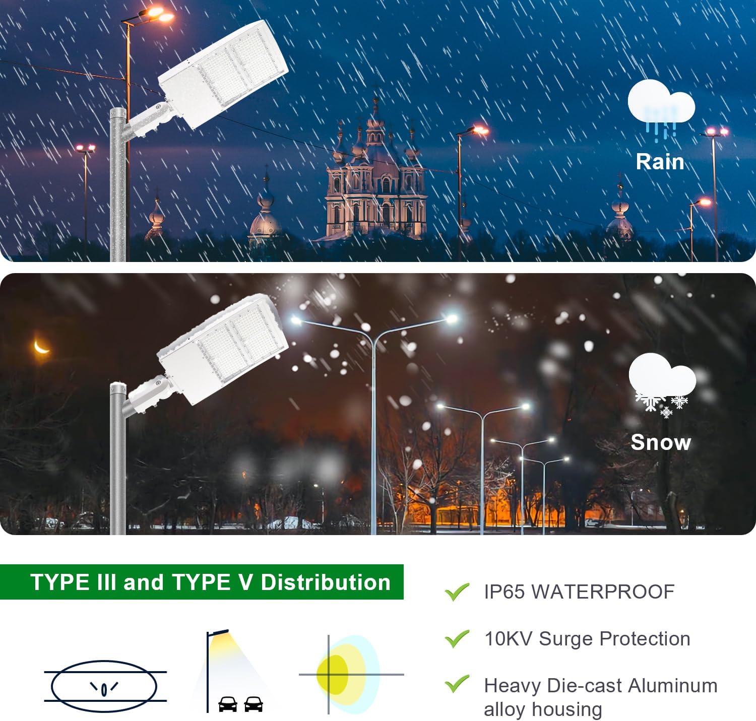 480V 300W LED Parking Lot Light, 42000LM(140lm/w) 5000K White LED Shoebox Area Light(1000W MH/HPS Equiv.) with Slip Fitter Mount, Dimmable Outdoor Commercial Street Lighting, IP65 UL Listed