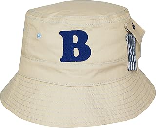 TeddyTs Baby,Clothing,Baby Boys 0-24m,Accessories,Hats & Caps Personalised Initial Sand and Navy Safari Bucket Baby Toddler Sun Hat with Fastening Pocket