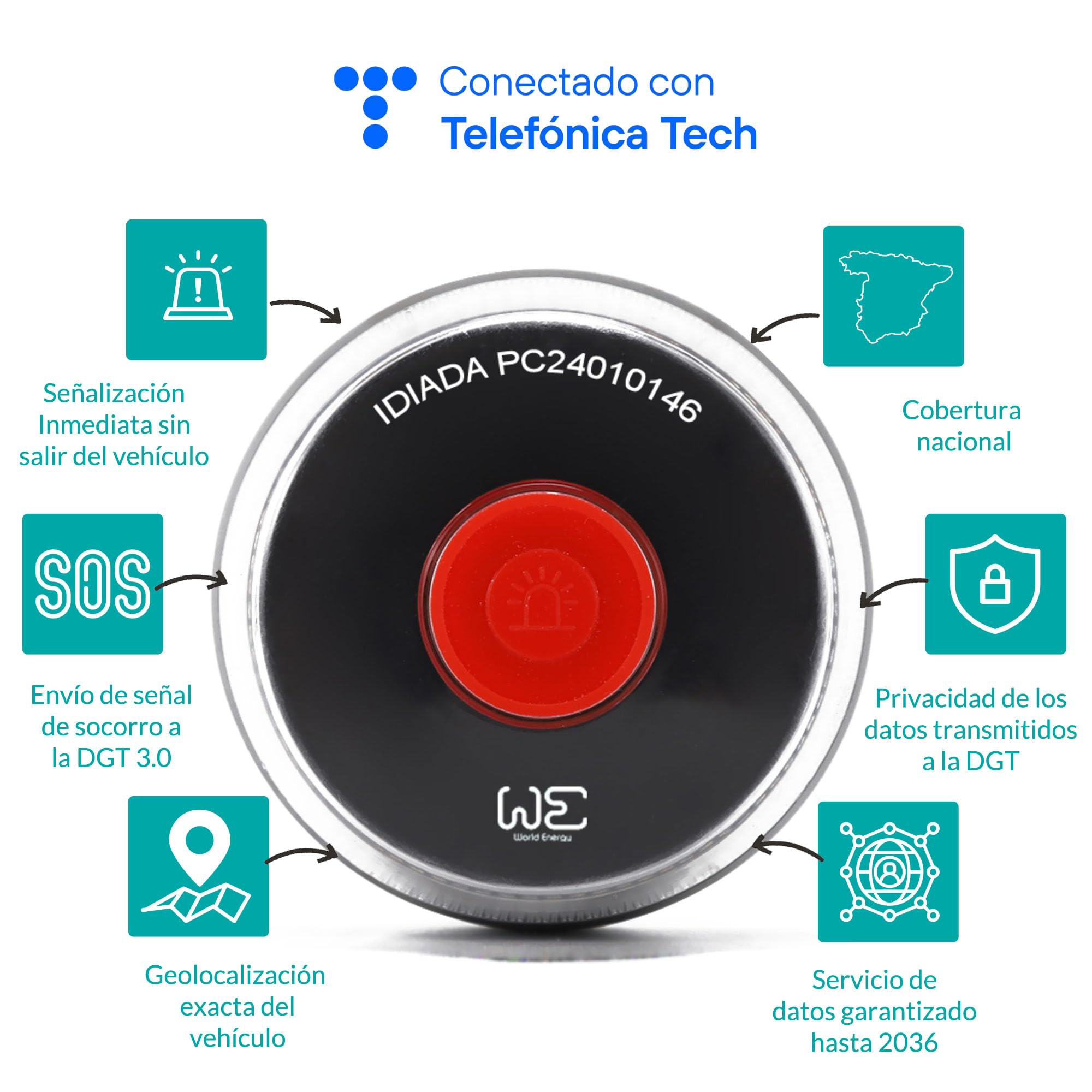 Funda Antigolpes para Baliza luz de emergencia V16 Homologada DGT + Baliza WE Luz de emergencia V16