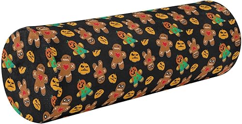 FRODOTGV Halloween Scarecrow Decorative Bolster Pillow Firm Neck Roll Pillow Decorative Round Pillow Covers Round Cushion Support Pillow