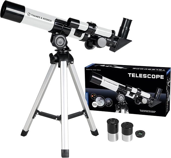 Telescopio Refractor Thames & Kosmos con 100x Aumentos y Trípode miniatura 2