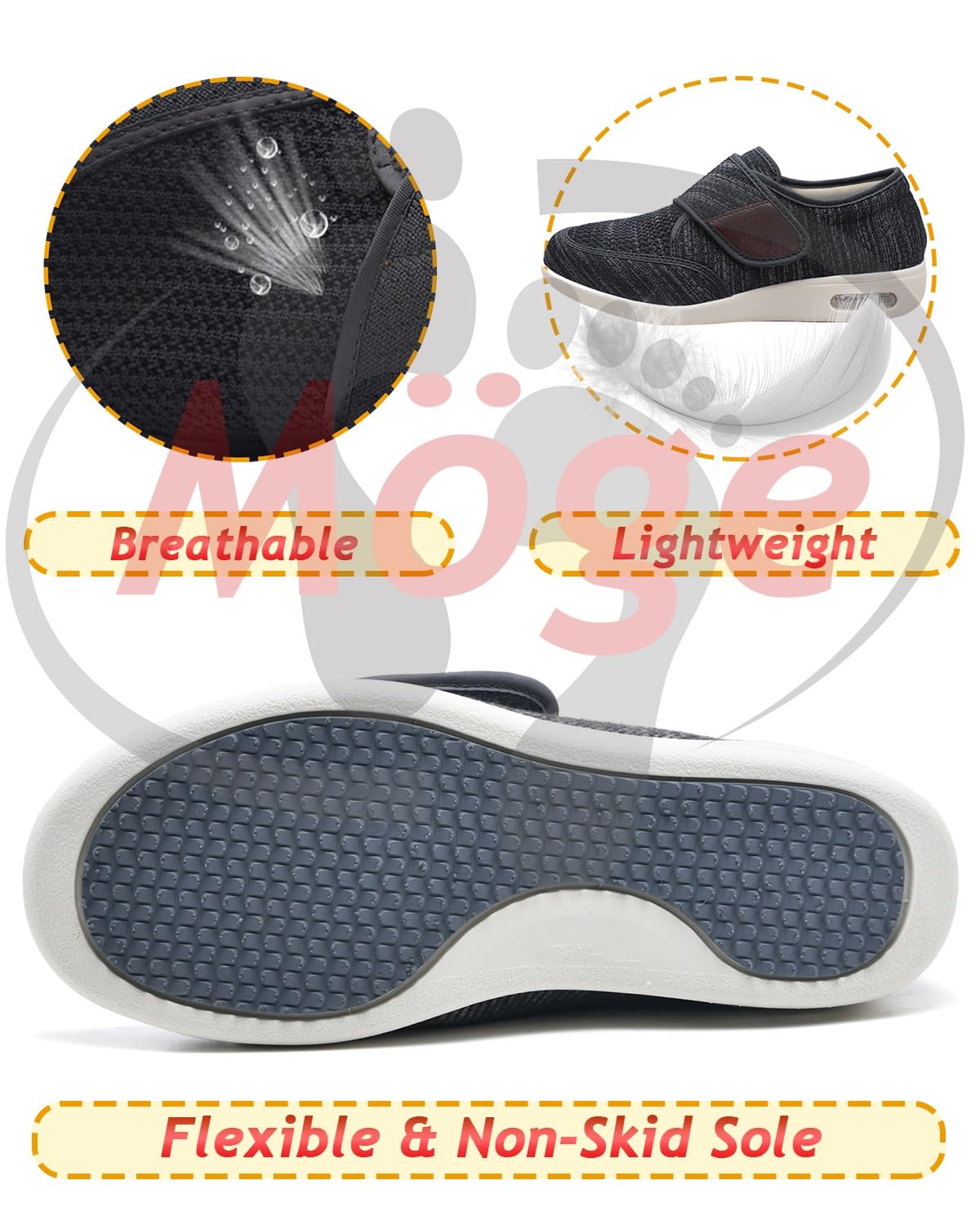 Zapatillas pie Diabetico Hombre Verano Zapatillas ortopédicas para Hombre Mocasines sin Cordones para Hombre Deporte para Senderismo al Aire Libre para Hombre
