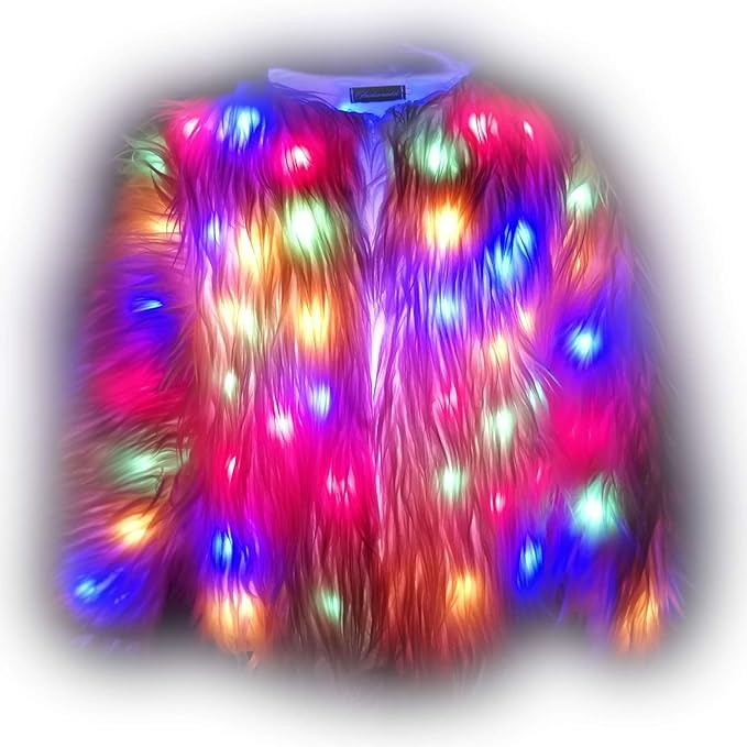 light up faux fur jacket