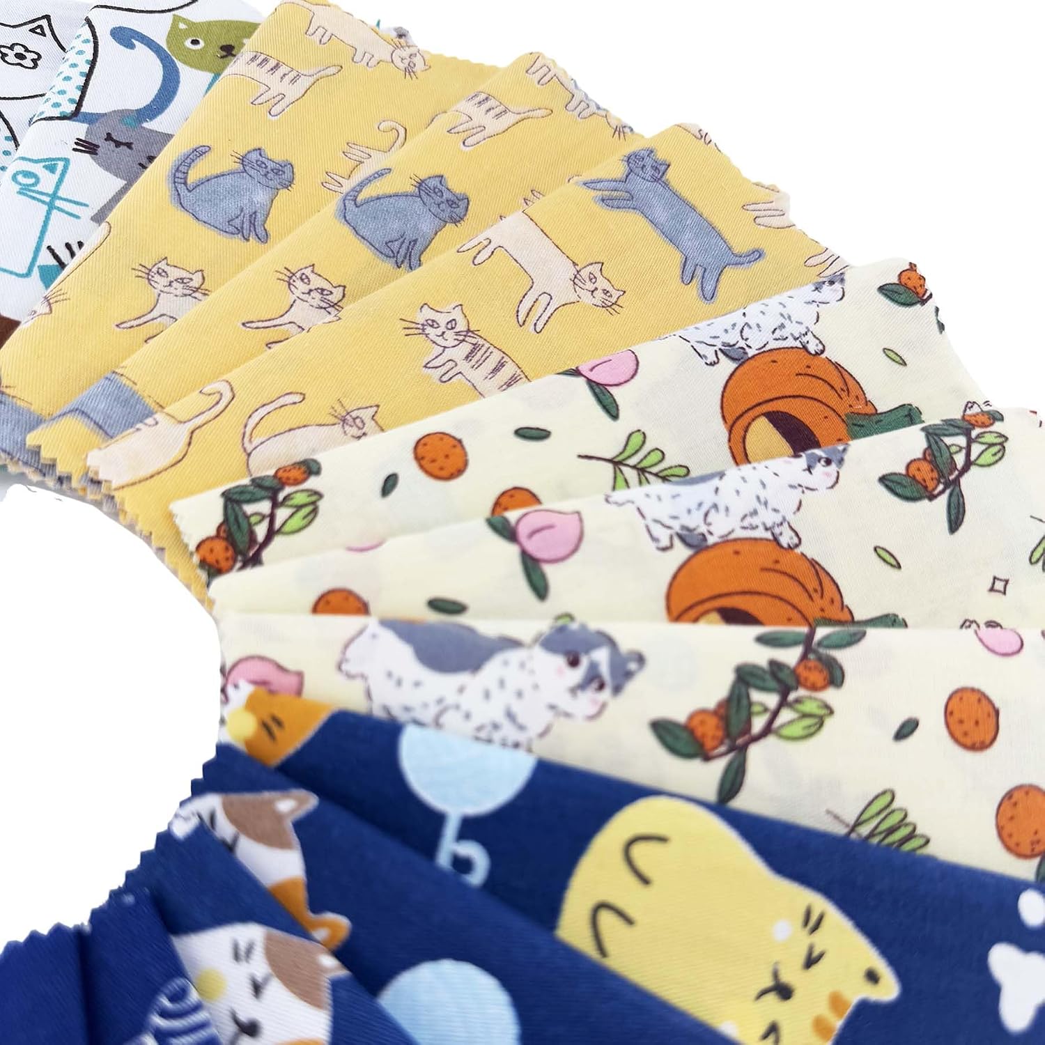 48pcs Cat Charm Packs Fabric Squares 5" x 5",Quilting Cotton Fabric Bundles Precut Pathwork for Quilting,Sewing and Scrapbooking(Cat Theme) image 3