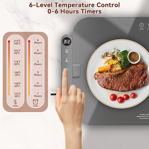Miniatura 4 de Tapete de calentamiento de alimentos de grafeno mejorado para encimera, calefacción de superficie completa, bandeja de calentamiento eléctrica