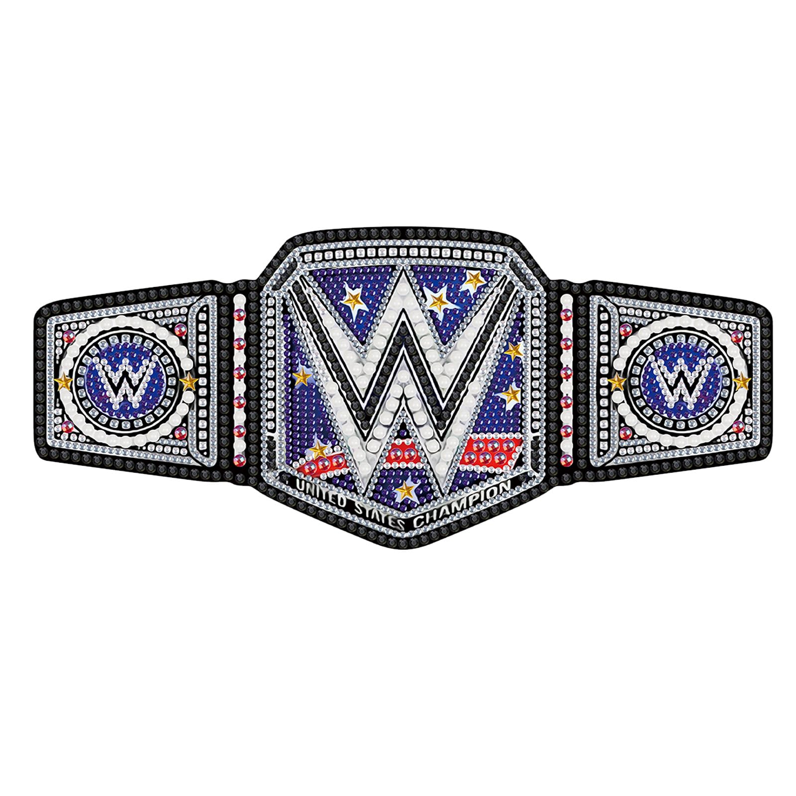 DIY 5D Diamond Painting Belt Ornament – Champion-Style Acrylic Belt Tabletop Display for Adults, Christmas & New Year Decoration (Black & Blue)