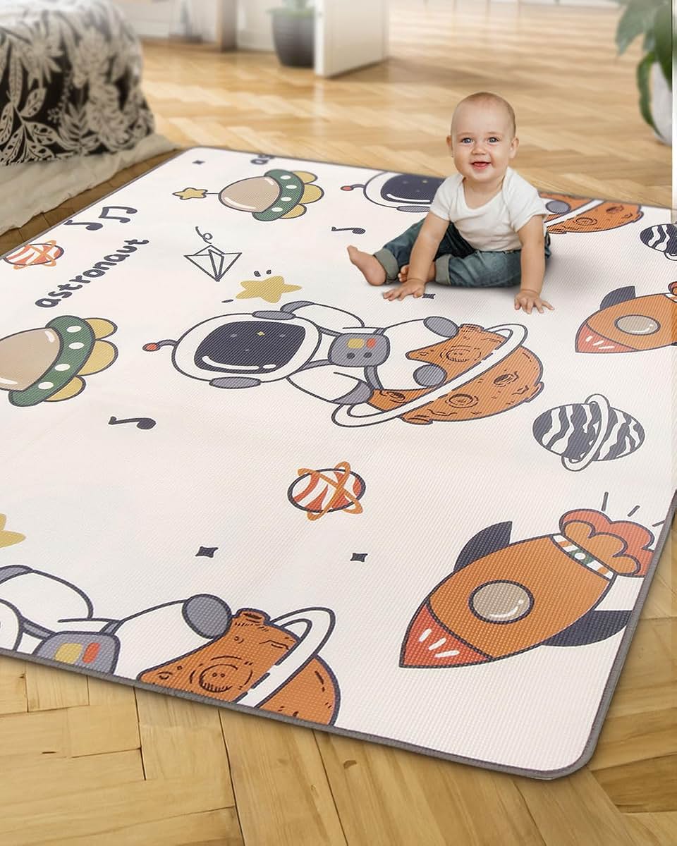 Play Nation Premium Double Sided Waterproof Play Mat for Babies 0 to 2 Years, 8mm Thickness, Newborn