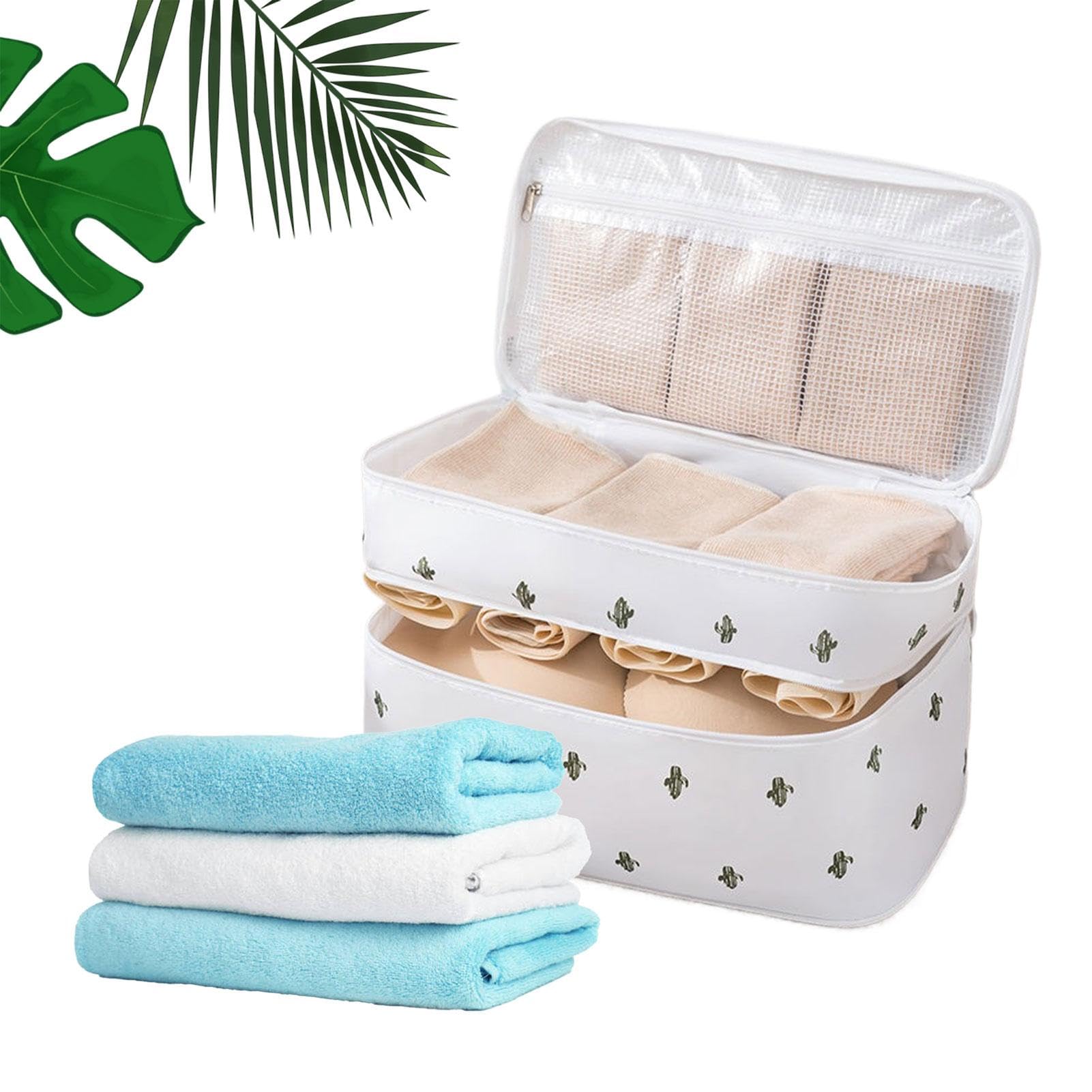 Organizer da viaggio for biancheria intima, borsa portaoggetti for reggiseni e lingerie, accessorio multifunzione for riporre la biancheria intima.(White)