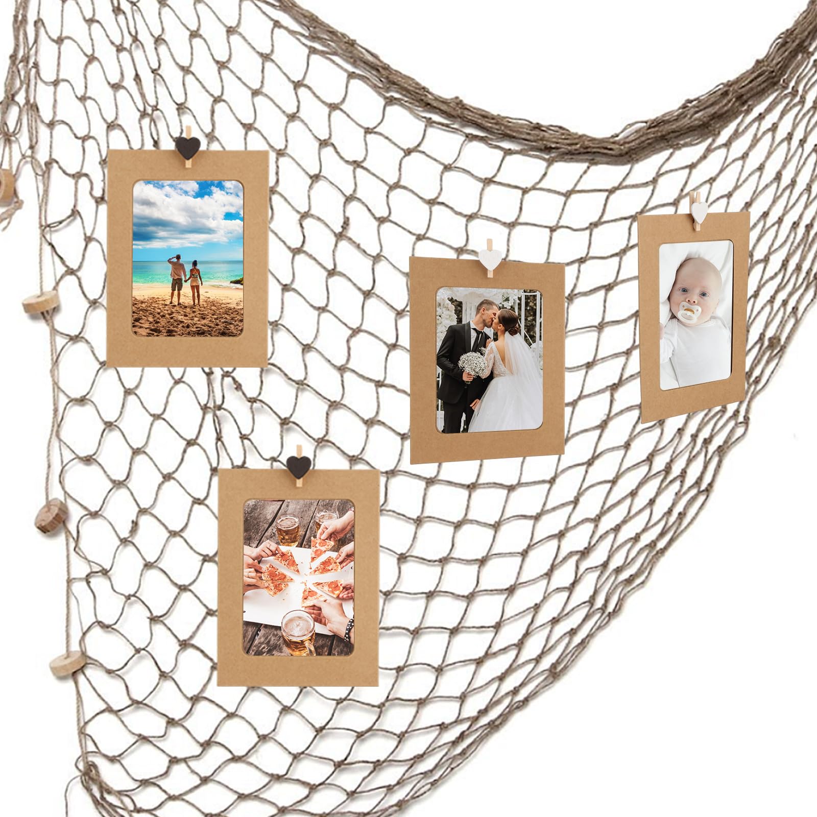 10 stuks fotoslinger, fotolijst met klemmen en riem, fotolijst 10 x 15