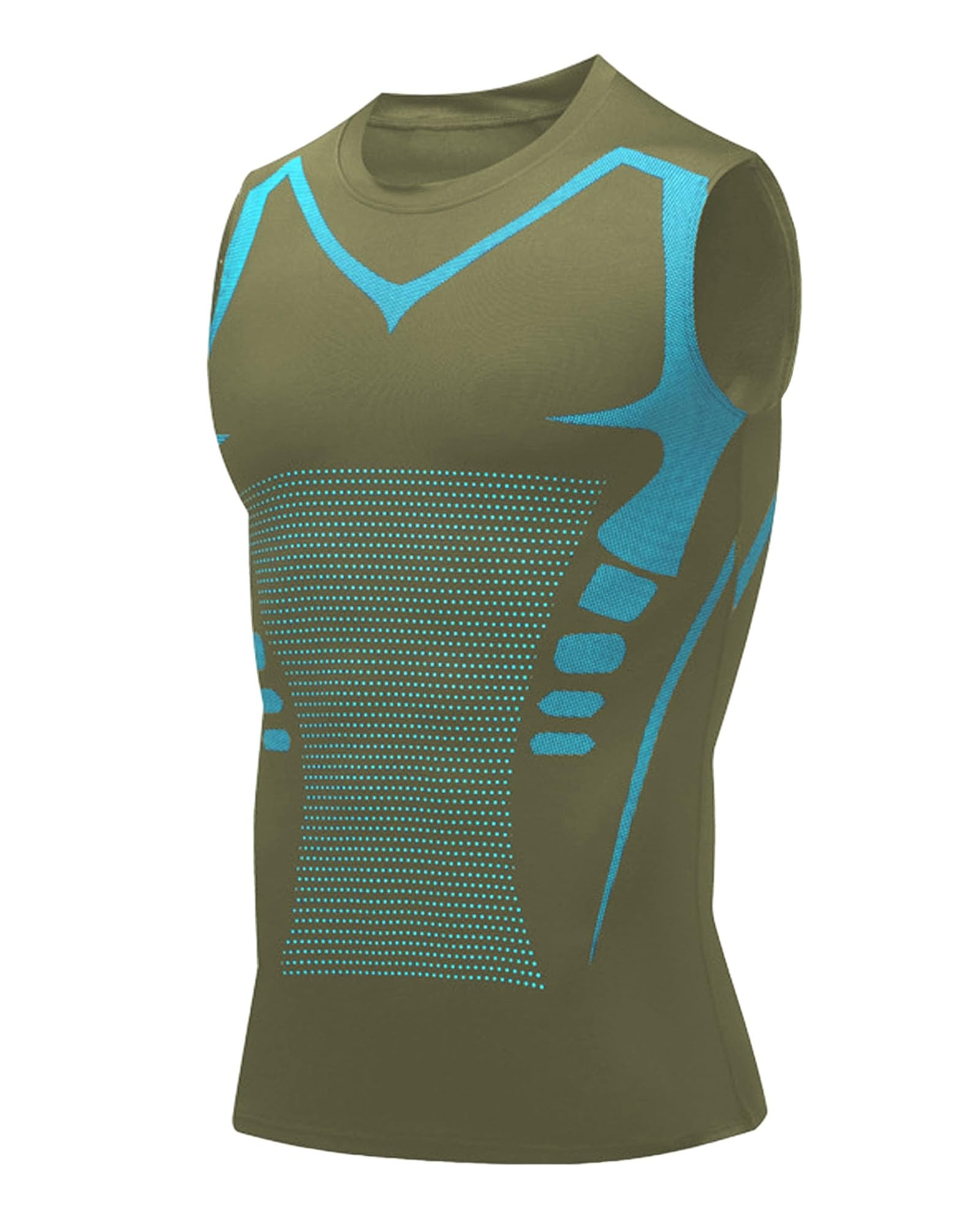 Compression Shirt Men Slimming Body Shaper Vest Crewneck Workout Tank Top