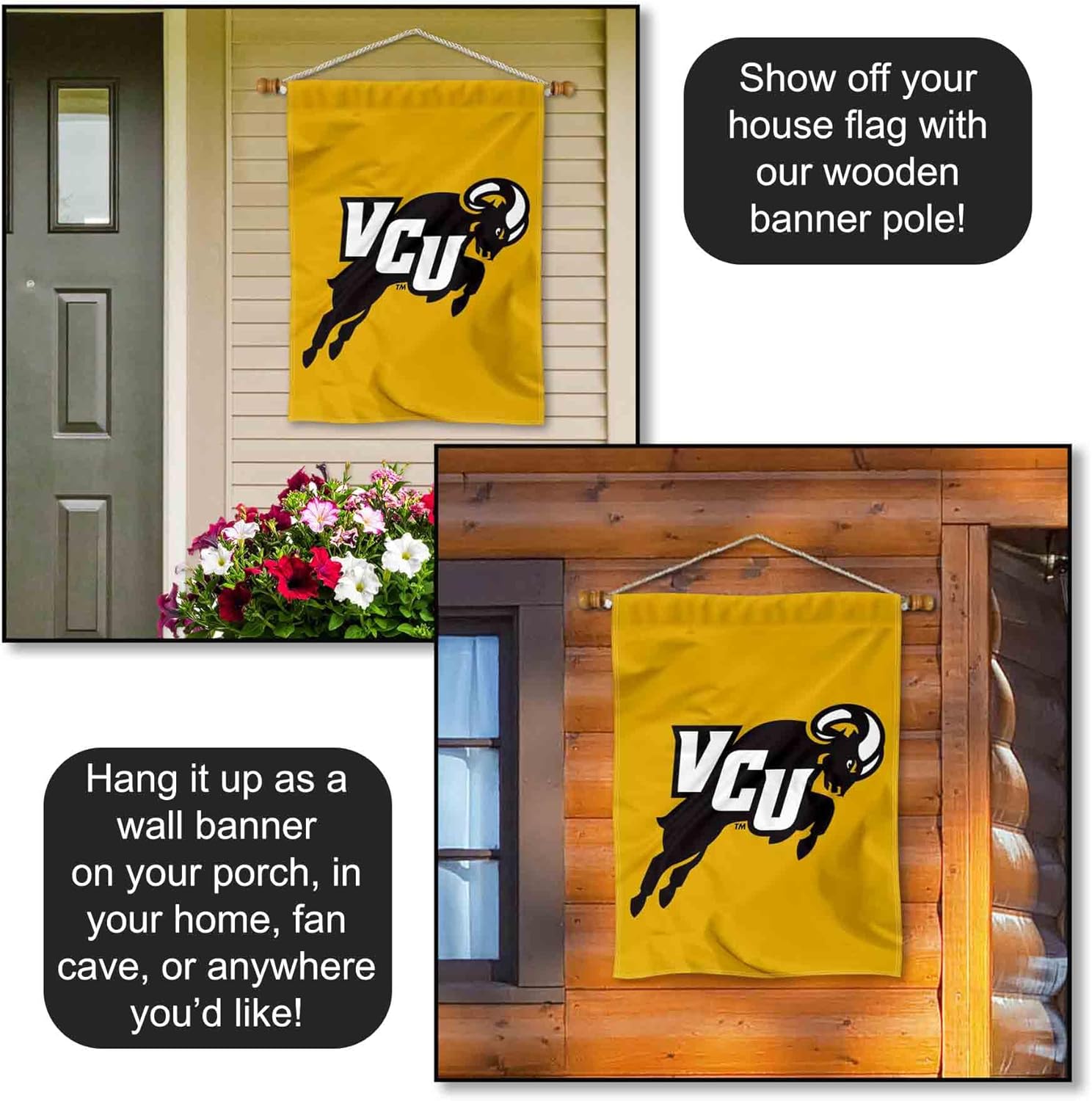 VCU Rams Double Sided House Flag