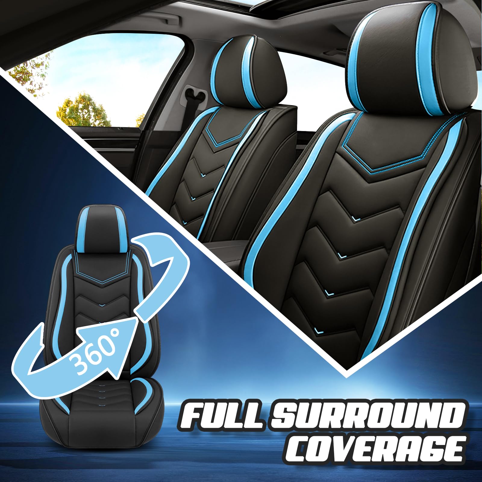 Set For Nissan Kicks SV S SR 2018-2025 Car 5 Seat Covers PU Leather - View #7