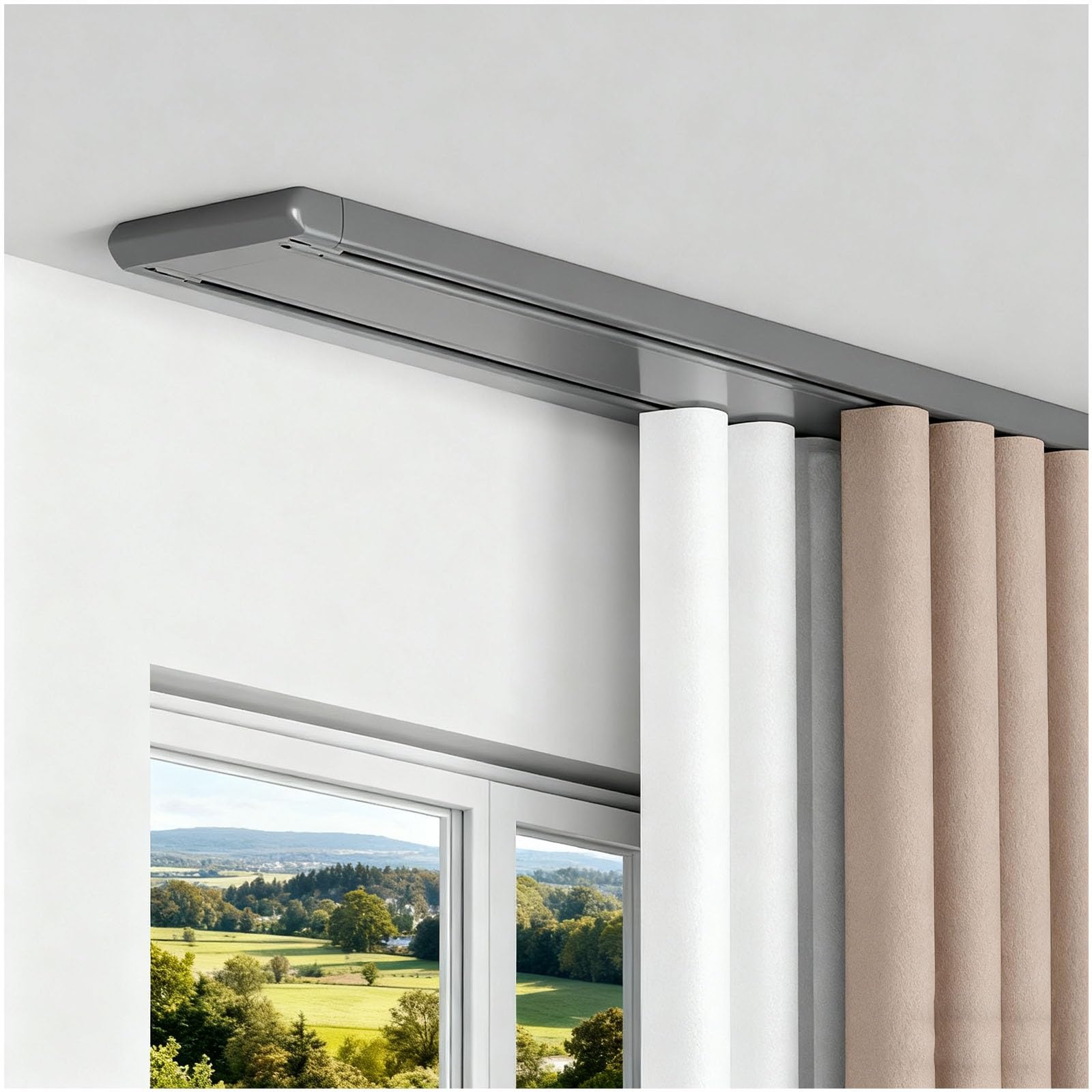 Riel de cortina de aluminio de 1 a 6 m con doble carril resistente