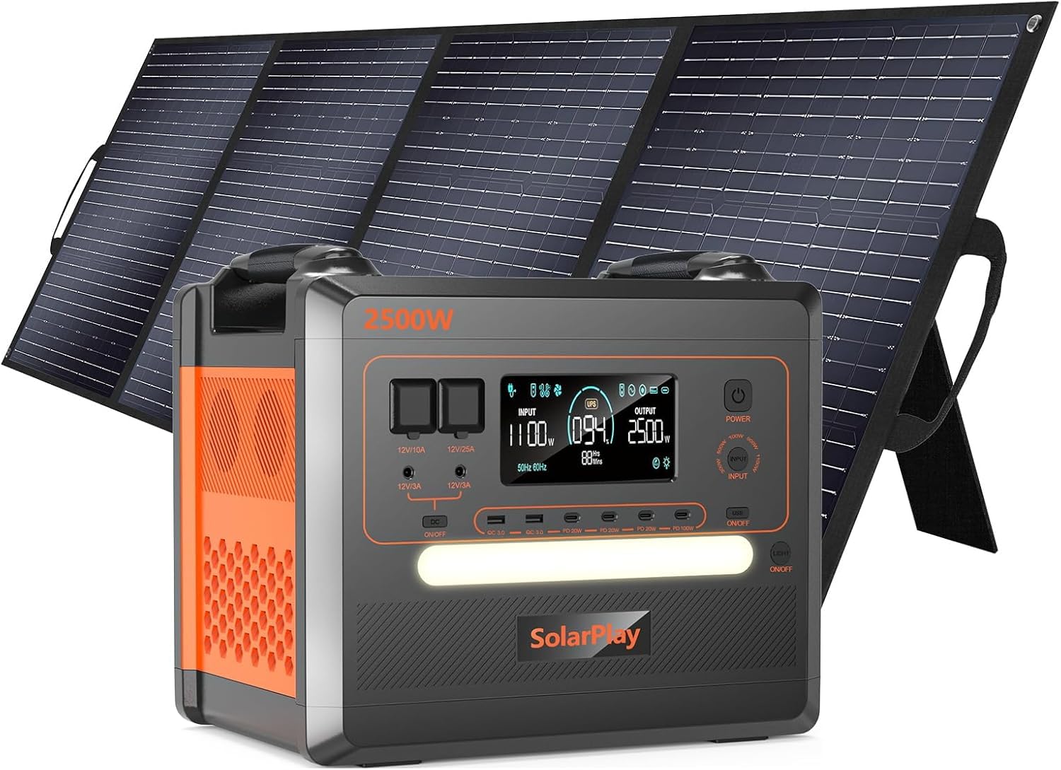 SolarPlay ポータブル電源 大容量 2500W 長寿命15年 新品未開封 Amazon.co.jp: SolarPlay 2500Wポータブル電源 400W セット 長寿命15年