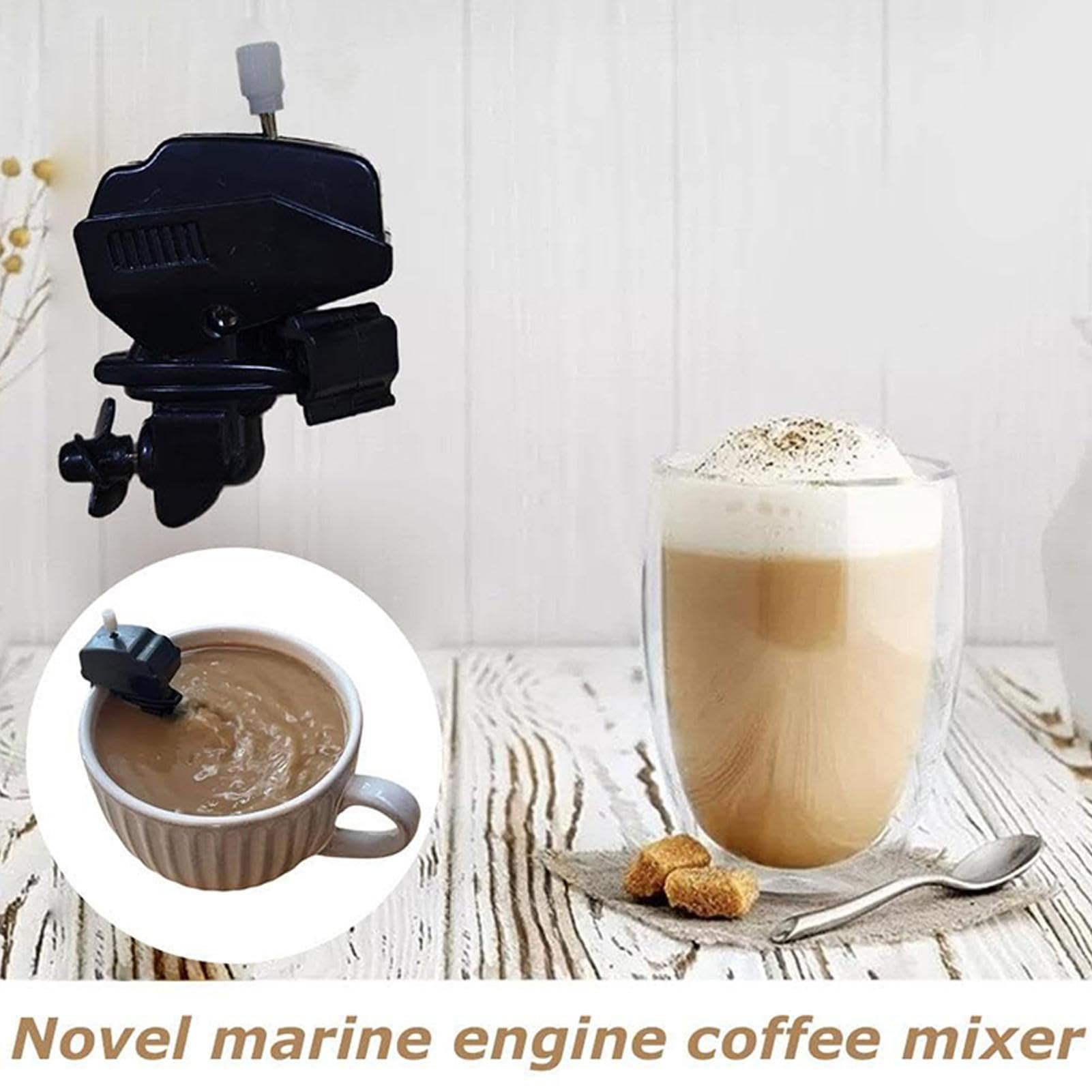 Boat Motor Coffee Stirrer - Electric Coffee Stirrer Boat Motor Shape, Kitchen Creative Beverage Mixing Equipment for Cafe Restaurant, Hotel, Home, Camping, Drink Mixing Tool Use