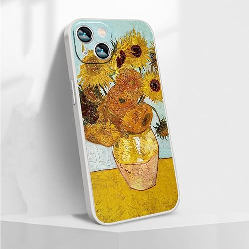 Miniatura 3 de Funda compatible con iPhone 14 Plus, funda para teléfono Van Gogh con diseño de flor de almendra, diseño estético y floral para iPhone, funda