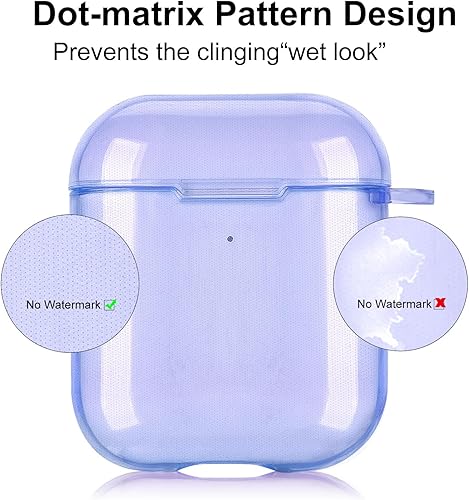 Miniatura 3 de AIRSPO Funda para Airpods, funda protectora de TPU suave transparente compatible con Apple AirPods 12 funda de carga inalámbrica con llavero (azul